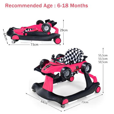 LIFEZEAL 4 in 1 Lauflernhilfe Baby, Höhenverstellbares & Klappbares Babywalker, Baby Gehfrei ab 6 Mo