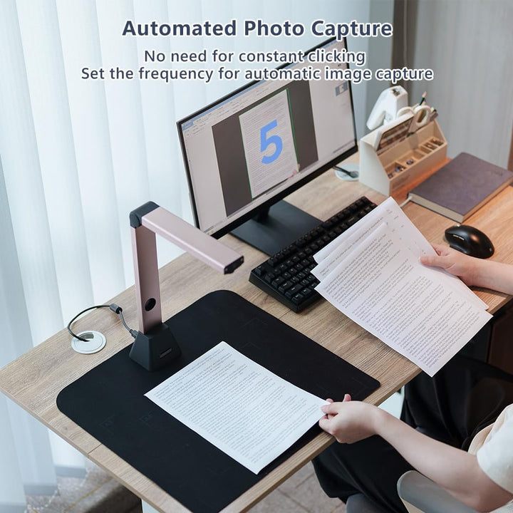 Dokumentenscanner Kamera USB 8MP: A3 Buchscanner OCR tragbar für Lehrer | Flachbett Scanner Visualiz
