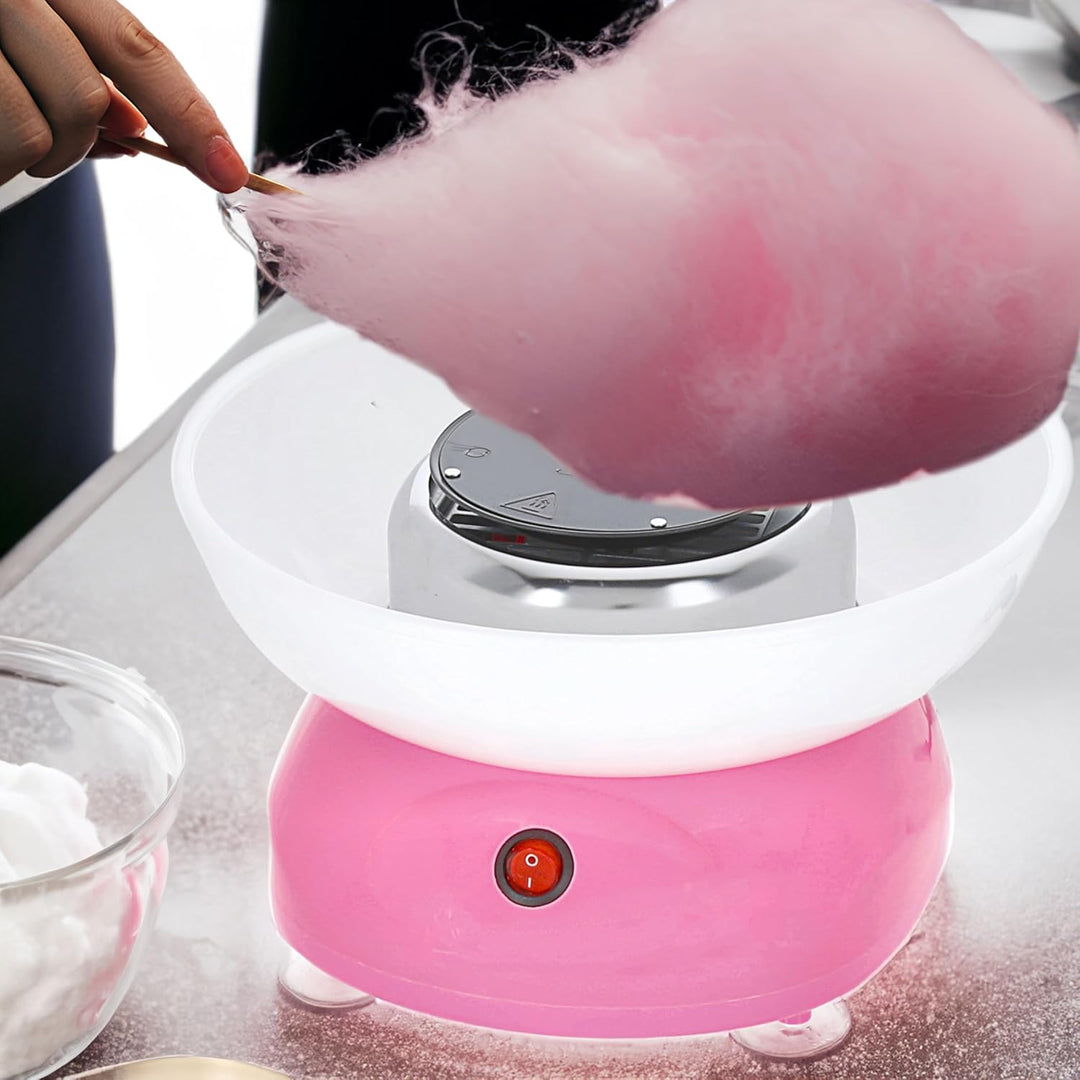Zuckerwatte Maschine | rosa weiss 27x16cm Kunststoff | Cotton Candy Jahrmarkt | Zuckerwattengerät Kü