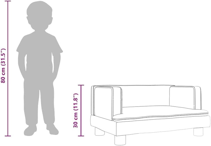 vidaXL Kindersofa Braun 60x40x30 cm Kunstleder 60 x 40 x 30 cm Braun, 60 x 40 x 30 cm Braun