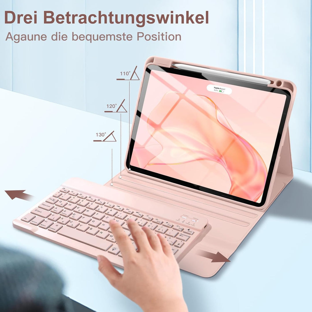 Vobafe Hülle mit Tastatur für iPad Air 11 Zoll M4 2026/M3 2025/M2 2024, iPad Air 5 4 2022 2020 10,9"