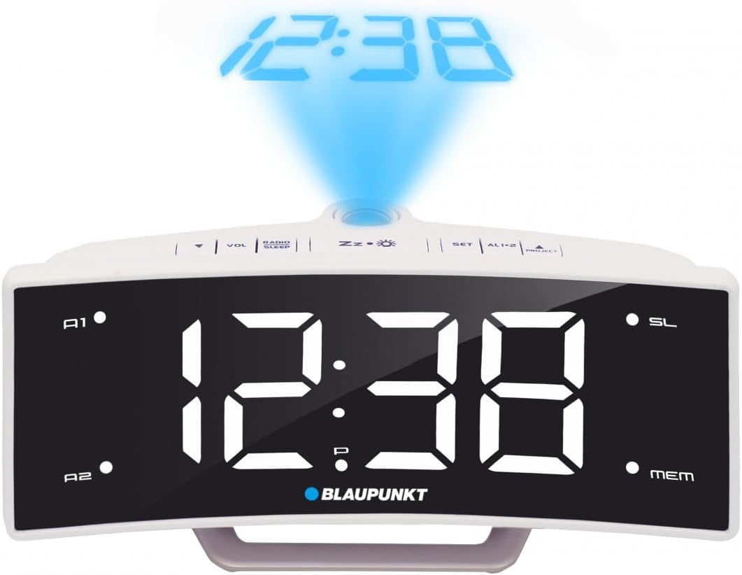 Blaupunkt CRP7WH Radiogerät mit Projektor Uhrenradio LCD Radio Wecker