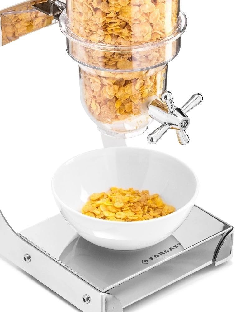 Müslispender, Cerealienspender für Müsli, Cornflakes, Süssigkeiten, Snackspender, Kunststoff, Fussge
