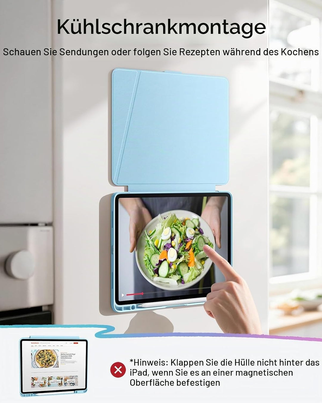ESR Hülle für iPad Air 13 Zoll (2026/2025/2024) M4/M3/M2, Vertikale Stand, Mehrere Standwinkel, Ultr
