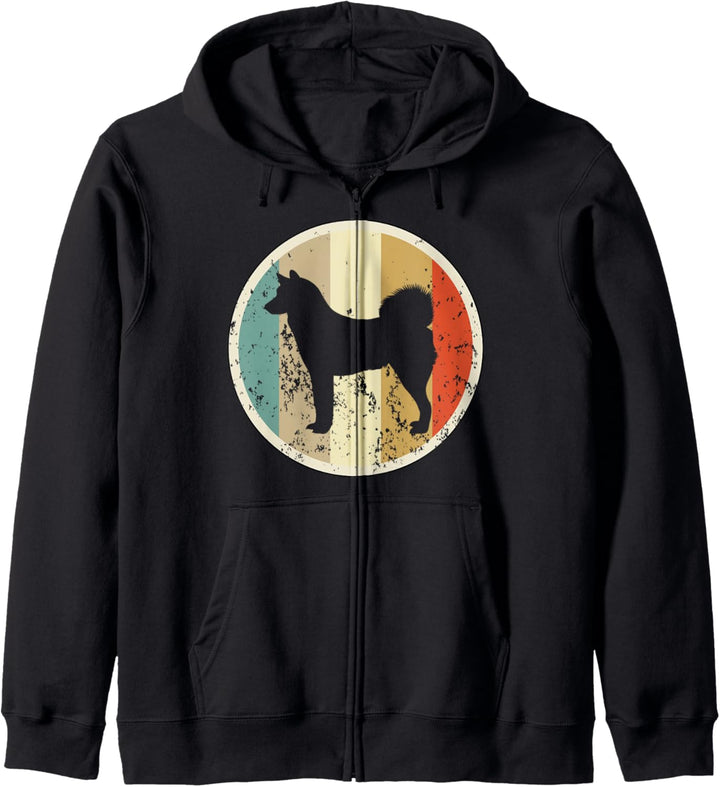 Retro Vintage Grunge Style Westsibirischer Laika Hunde Kapuzenjacke