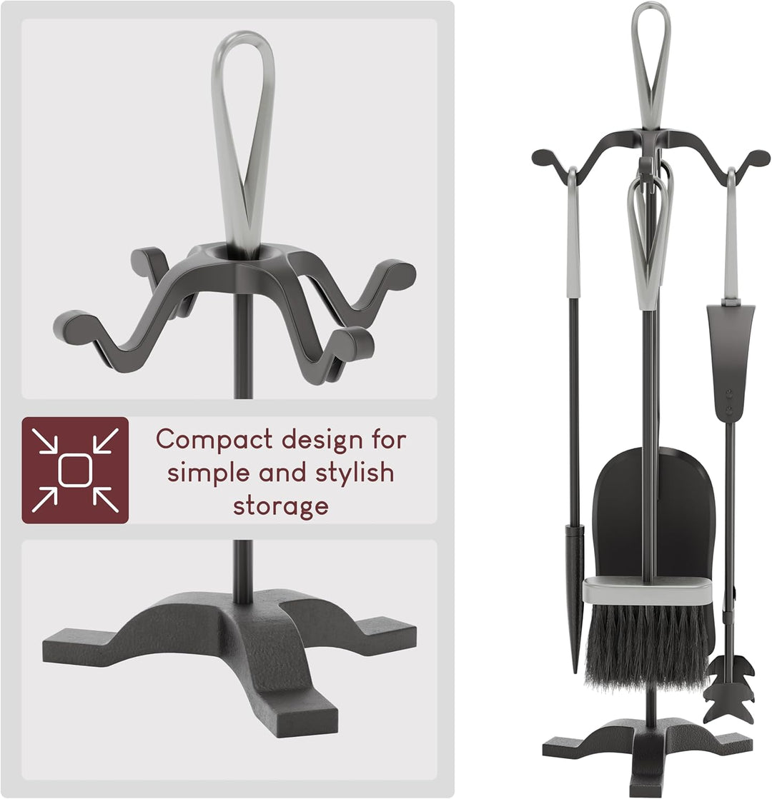 Fire Vida Buxton Begleiter Set, Metall, schwarz/Nickel, 5-teilig Black & Nickel, Black & Nickel