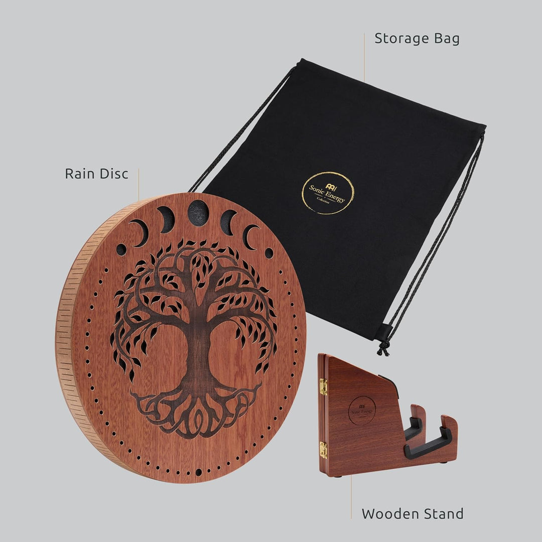 Sonic Energy 12 Zoll Rain Disk – Bachklang – Sapeleholz mit Gravur – Für Therapie, Klangreise, Entsp
