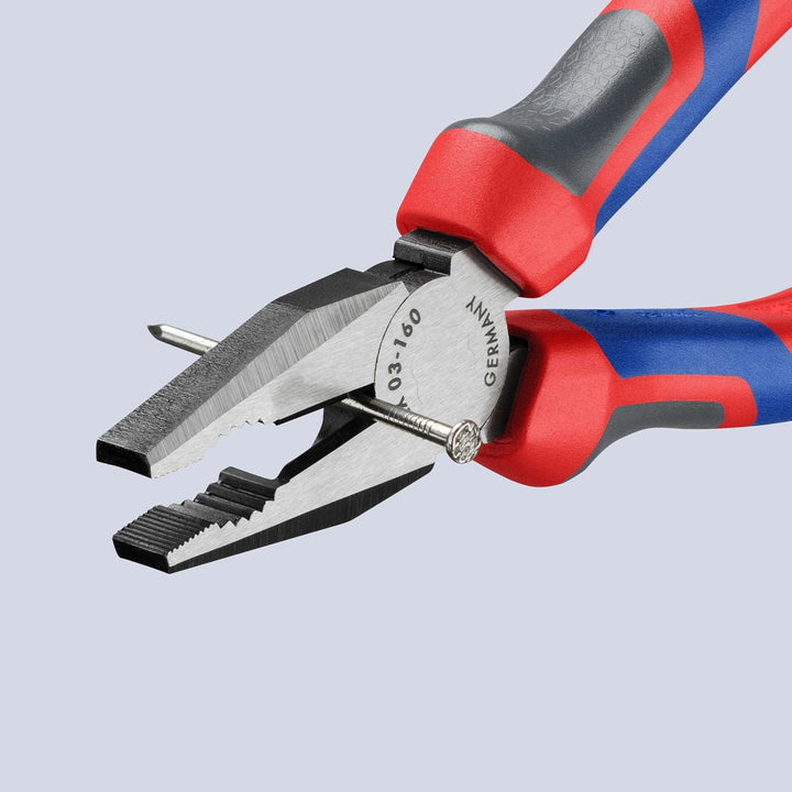 Knipex Kombizange schwarz atramentiert, mit Mehrkomponenten-Hüllen 160 mm 03 02 160 160 mm atramenti