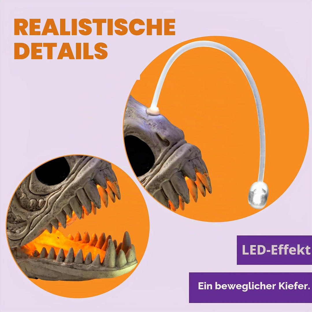 JOYIN 25,9 cm Skelettfisch Mit LED-Auge für Halloween-Dekoration, Friedhofsdekorationen, Gruselszene