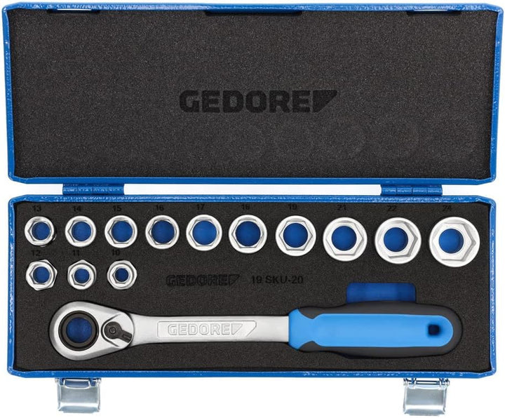 GEDORE 19 SKU-20 Steckschlüssel-Satz 12" 14-TLG 10-24 mm