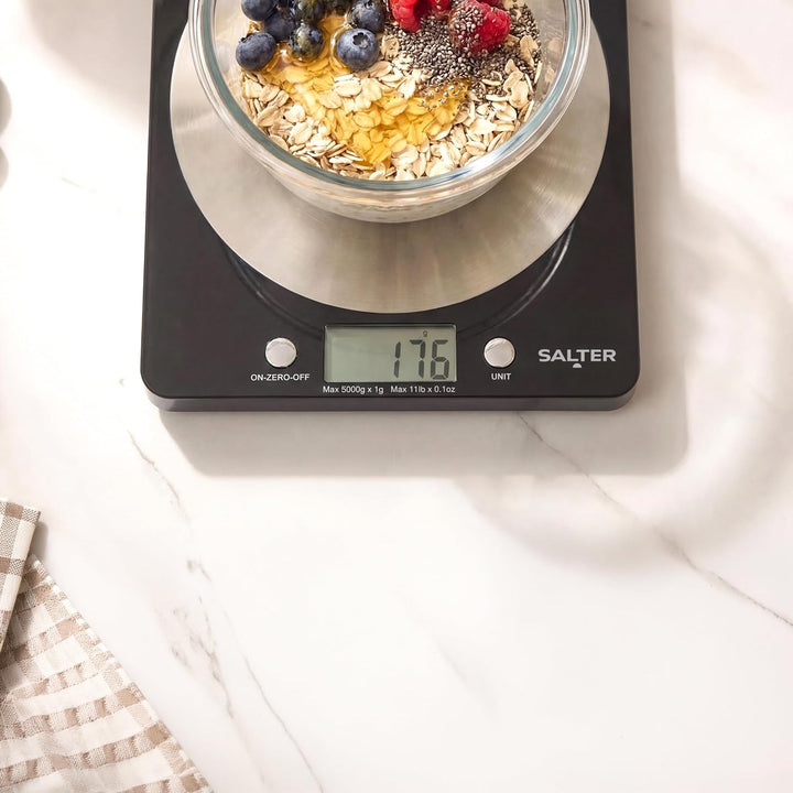 Salter Digital Kitchen Weighing Scales –Stylish Slim Design Electronic Cooking Scale for Home + Kitc