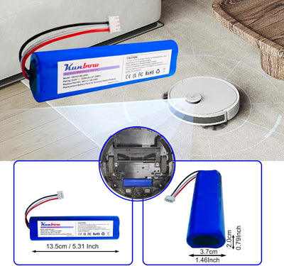 Kunbow 3200mAh Li-Ion Akku, Ersatzakku für Ecovacs Deebot N8, Deebot N8+, Deebot N8 Pro, Deebot N5,