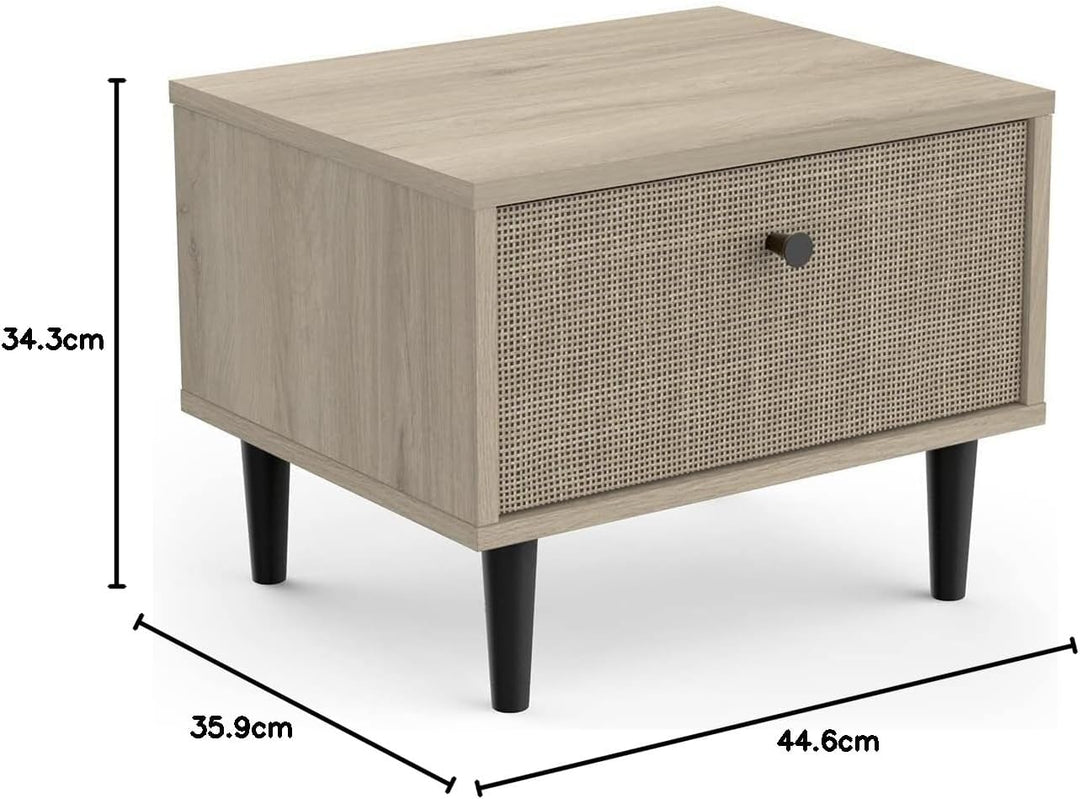 Demeyere Nachttisch – 1 Schublade – Saigon, Eichenholz, braun, L 44,6 x P 35,9 x H 34,3 cm