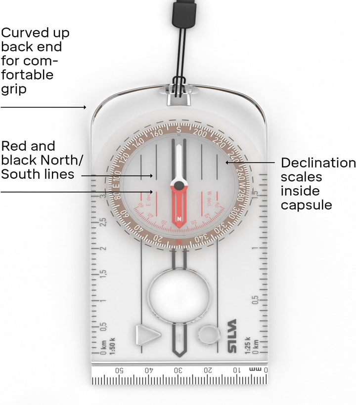 Silva Unisex-Adult Compass 3NL-360 Kompasse, durchsichtig, Einheitsgrösse