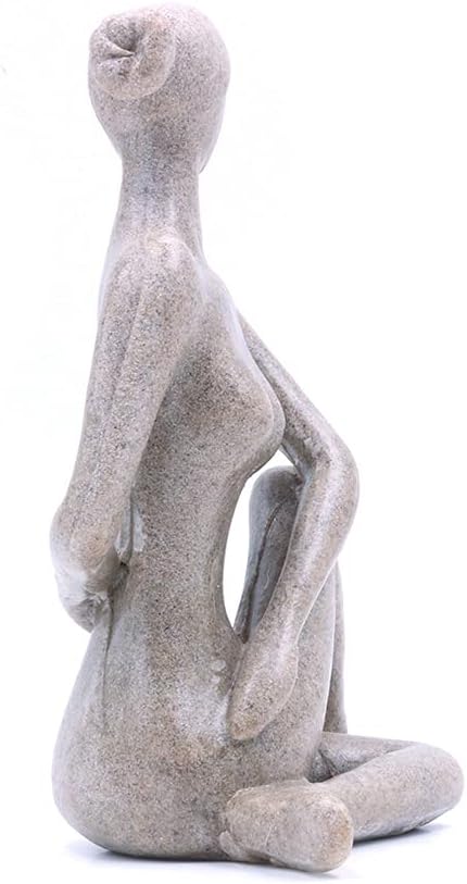 ANCLLO Statuen Skulptur Figuren Statuetten Kreative Harz Seitlich Gebet Yoga Mädchen Charakter Figur