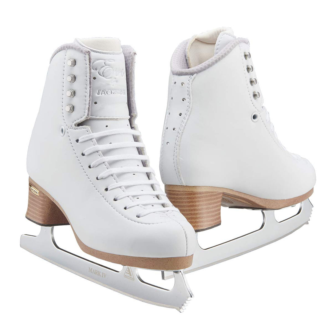 Jackson Ultima Evo Fusion Figure Skates for Women and Girls in White| Olympian Quality Ice Skates Wo