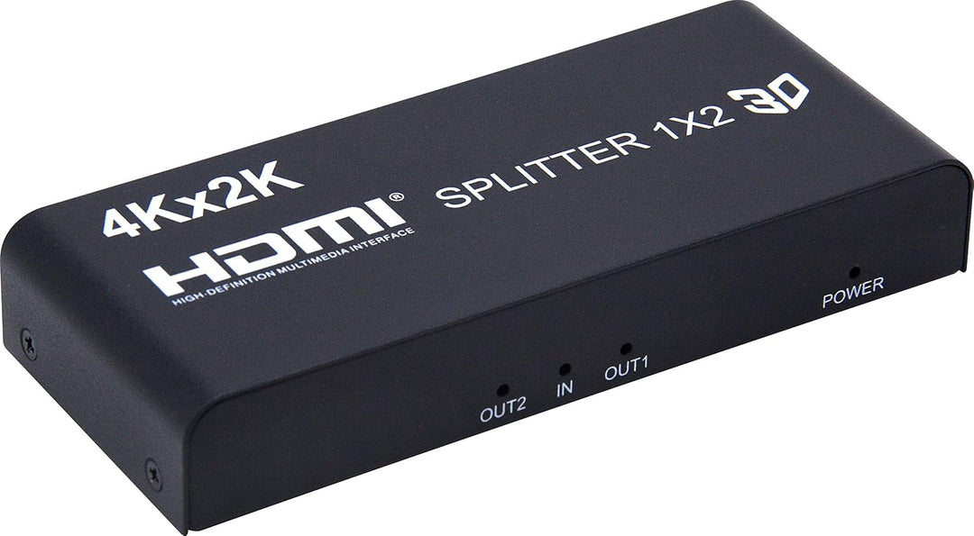 PremiumCord 4K HDMI Splitter 1-2 Port mit Netzteil, Metallgehäuse, Video Auflösung 4Kx2K 2160p UHD,