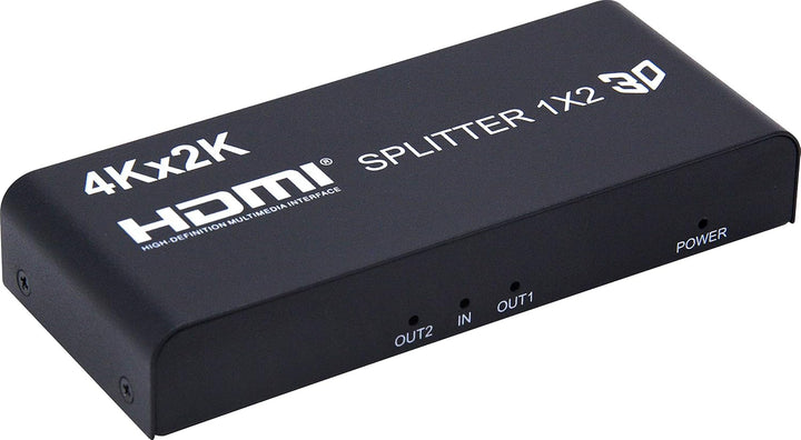 PremiumCord 4K HDMI Splitter 1-2 Port mit Netzteil, Metallgehäuse, Video Auflösung 4Kx2K 2160p UHD,