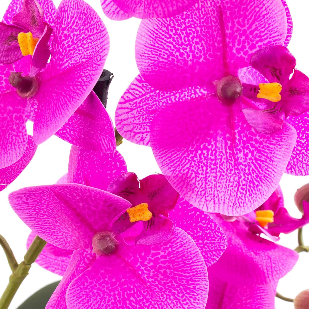 artplants.de Künstliche Orchidee Phalaenopsis Melina in Schale, 2 Zweige, violett, 45cm - Kunstblume