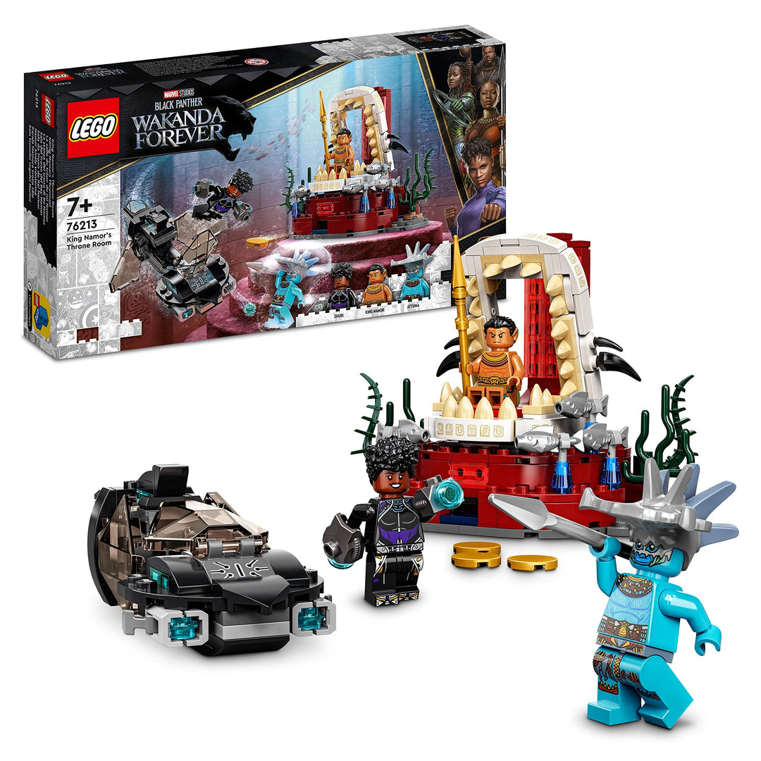 LEGO 76213 Marvel König Namors Thronsaal, Black Panther Wakanda-Spielzeug Zum Bauen, Set Mit U-Boot