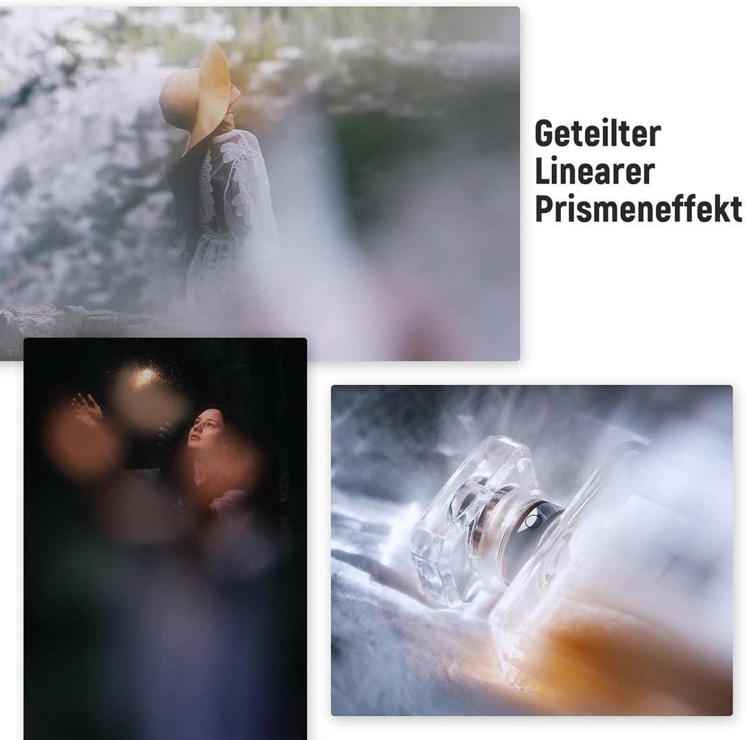 NEEWER 79mm Filter mit geteiltem Dioptrieneffekt, halbgewölbter Fotografie Prismenfilter mit Handgri