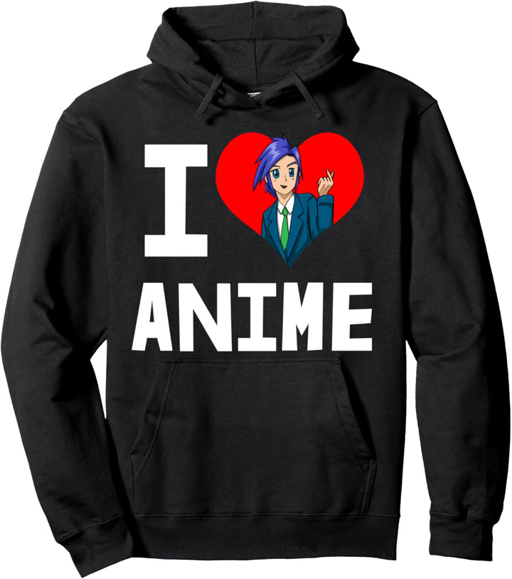 Ich liebe Anime Lustiges Gesicht Liebe Animation Pullover Hoodie