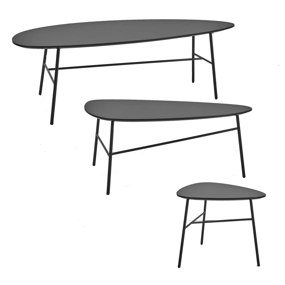 Tisch Wohnzimmertisch Couchtisch Holz Metall Weiss Grau Schwarz Sofatisch Magali Farbe Weiss, Grösse