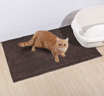 VIVAGLORY Katzenstreu-Matte, Streufangmatte, 80 × 50 cm Katzen Katzentoiletten Teppich mit Wasserdic