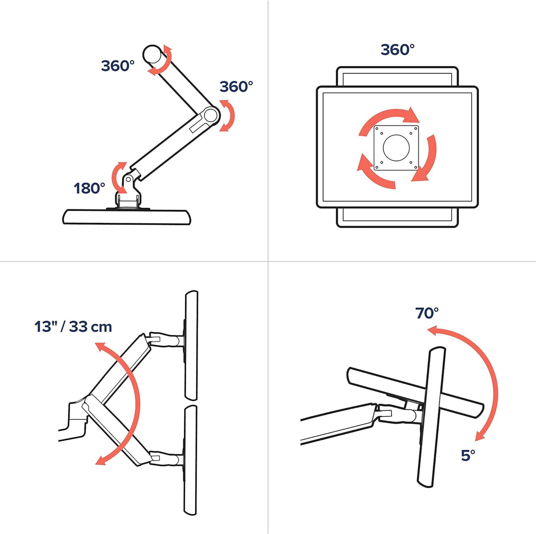 ERGOTRON 45-509-216 LX Dual Stacking Arm, Tall Pole 2 Monitore LX Stacking Arm Weiss