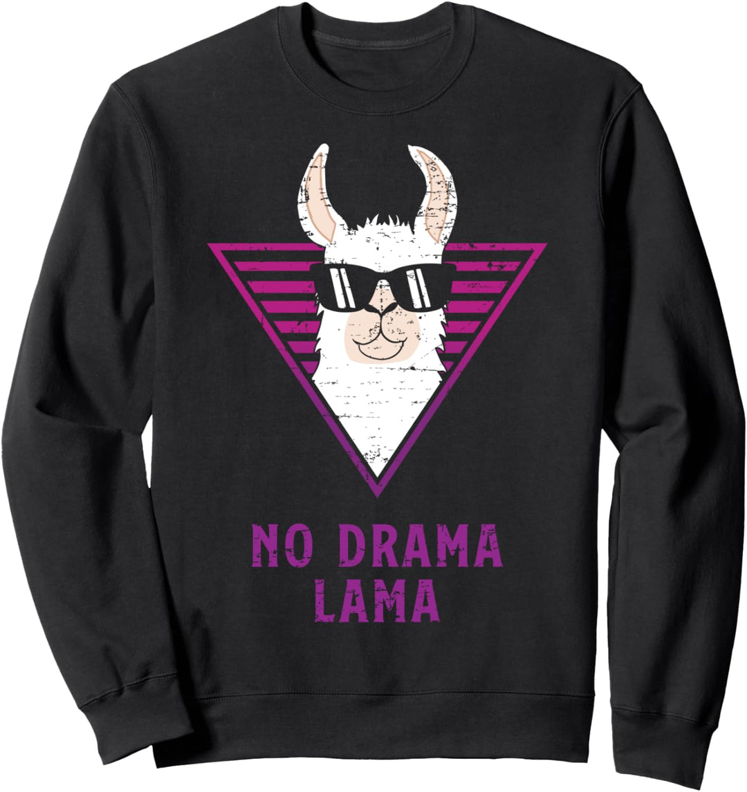 No Drama Lama Vaporwave Lustiges Lama Sweatshirt