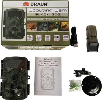 Braun Germany BRAUN Scouting Cam Black1300 Wildkamera 13 Megapixel Zeitrafferfunktion, Tonaufzeichnu