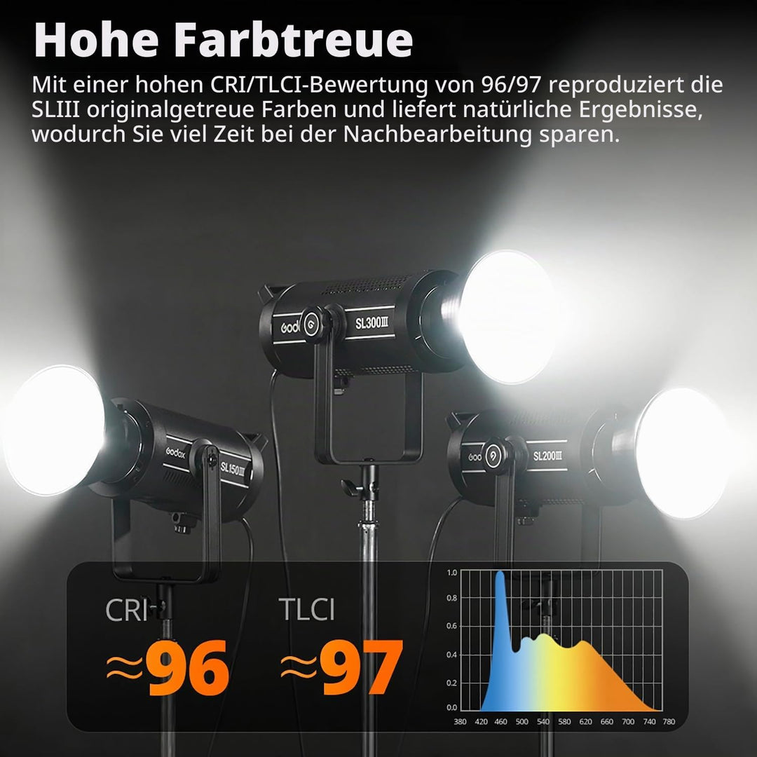 Godox SL150III SL150WIII LED Videoleuchte 160W Tageslicht Ausgewogen 5600K 2.4G Wireless X System CR