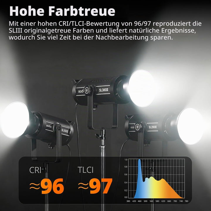 Godox SL150III SL150WIII LED Videoleuchte 160W Tageslicht Ausgewogen 5600K 2.4G Wireless X System CR
