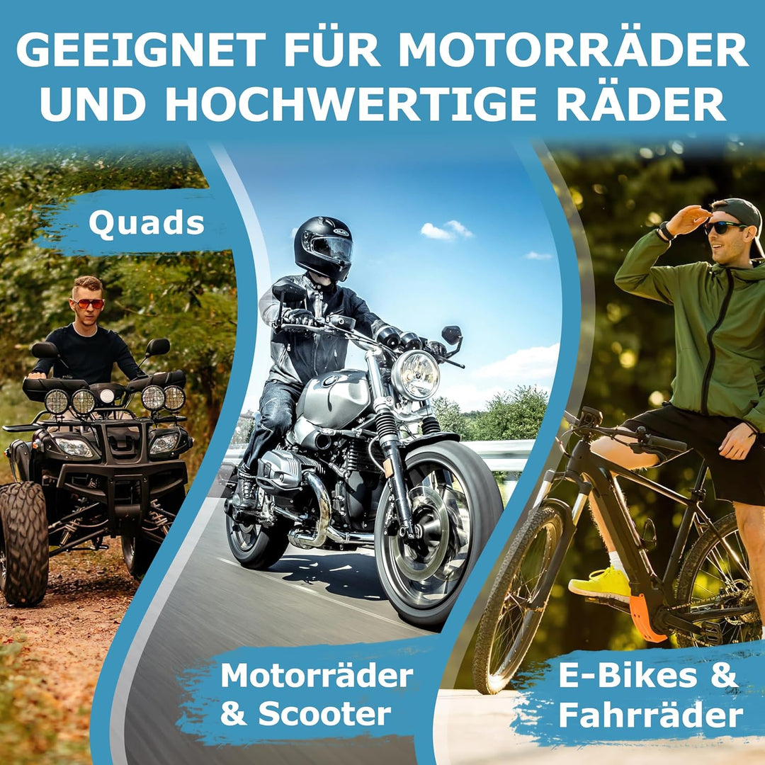 Widder Titan-Stahl [Level 15] Kettenschloss mit 4 Schlüssel - 115cm lang & 11mm massiv - für Motorra