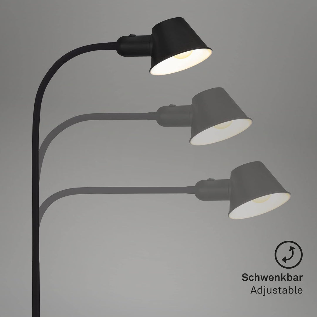 BRILONER Leuchten - Tischlampe flexibel, Tischleuchte verstellbar, Schreibtischlampe Kippschalter, 1