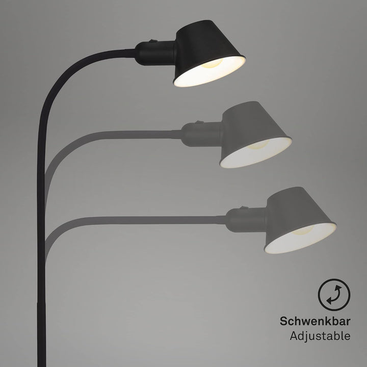 BRILONER Leuchten - Tischlampe flexibel, Tischleuchte verstellbar, Schreibtischlampe Kippschalter, 1