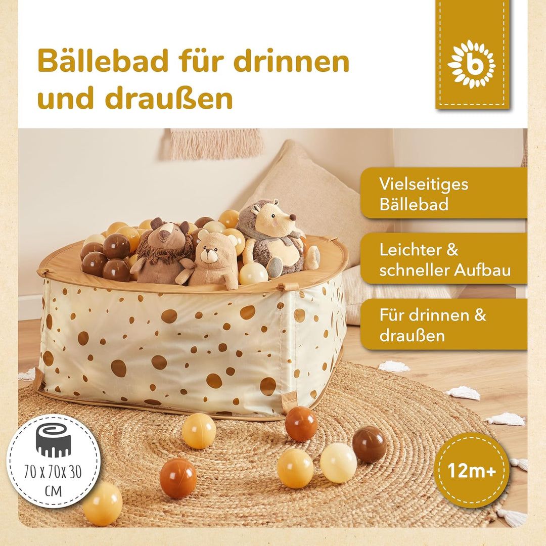 Bieco Bällebad für Drinnen Pop up Dots | inklusive 50 Bälle | Prinzessin | Zelt Kinder | Spielzelt M