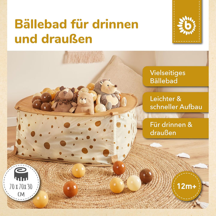 Bieco Bällebad für Drinnen Pop up Dots | inklusive 50 Bälle | Prinzessin | Zelt Kinder | Spielzelt M