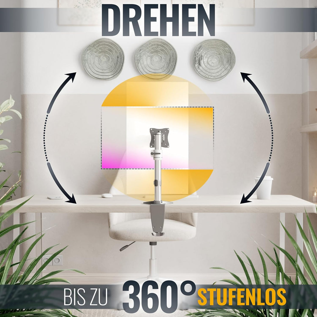 RICOO Monitor Halterung Tisch, VESA Tischhalterung für 13-30 Zoll, Monitorhalterung 1 Monitor Arm TS