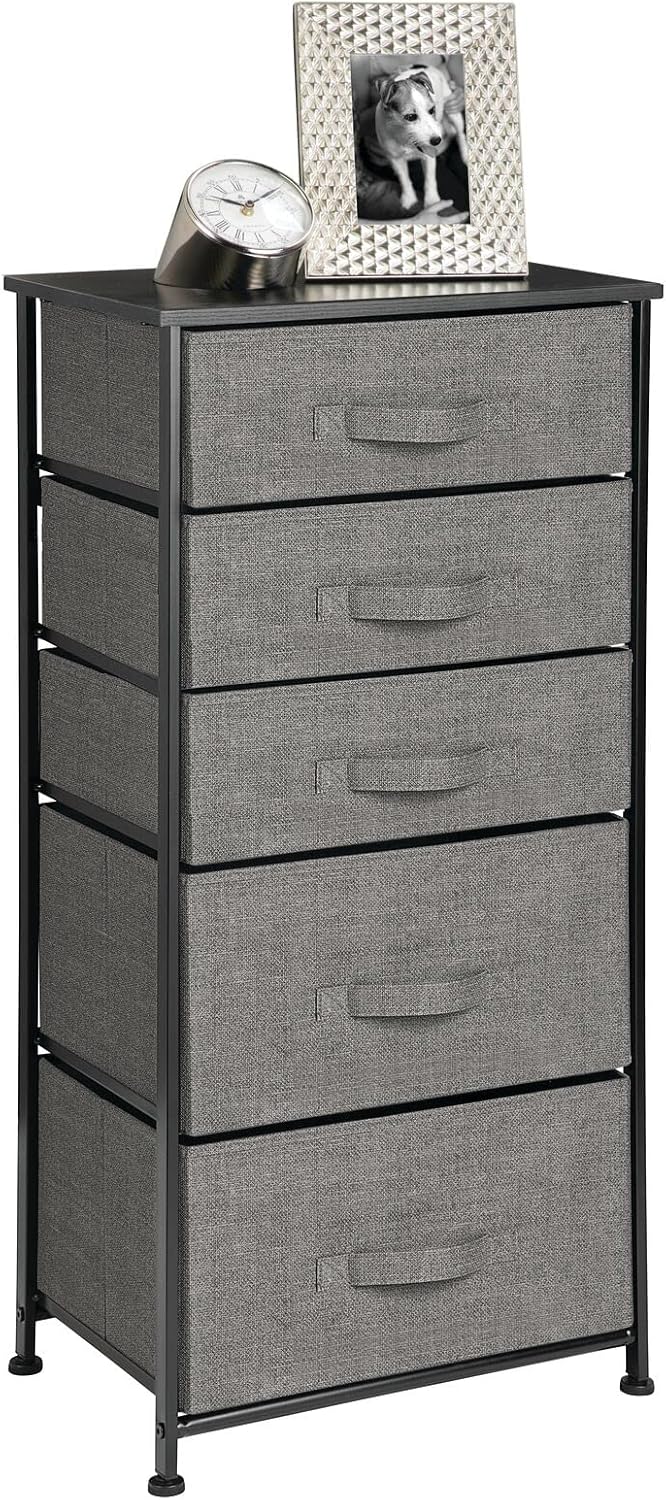 mDesign Kommode aus Stoff – praktischer Schrank Organizer mit 5 Schubladen in 2 Grössen – Aufbewahru