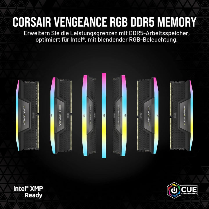 CORSAIR Vengeance RGB DDR5 RAM 64GB (2x32GB) 5600MHz CL40 Intel XMP iCUE-Kompatibler Computerspeiche