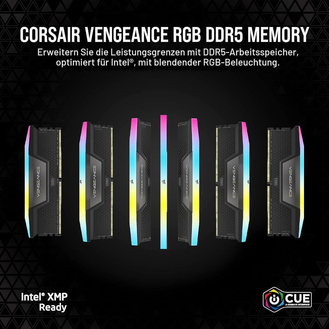 CORSAIR Vengeance RGB DDR5 RAM 96GB (2x48GB) 5200MHz CL38 Intel XMP 3.0 Desktop-Arbeitsspeicher – Sc
