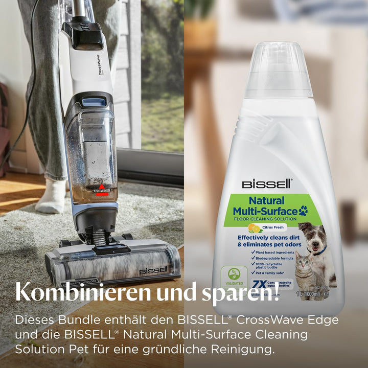 Bissell CrossWave Edge Staubsauger mit Wischfunktion + Bissell Multi-Surface Reinigungsmittel für Cr