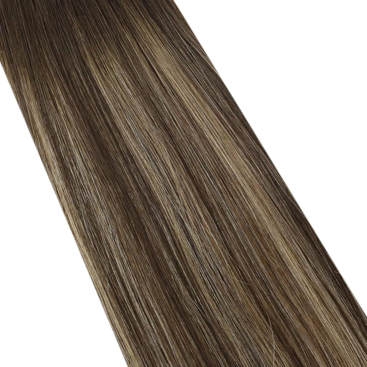 Moresoo Tape in Extensions Echthaar Balayage Braun Tape Extensions Echthaar Haarverlängerung 45 cm D