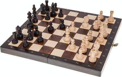 Square - Schach Schachspiel - MAGNETISCHE LUX- 28 x 28 cm - Schachfiguren & Schachbrett aus Holz