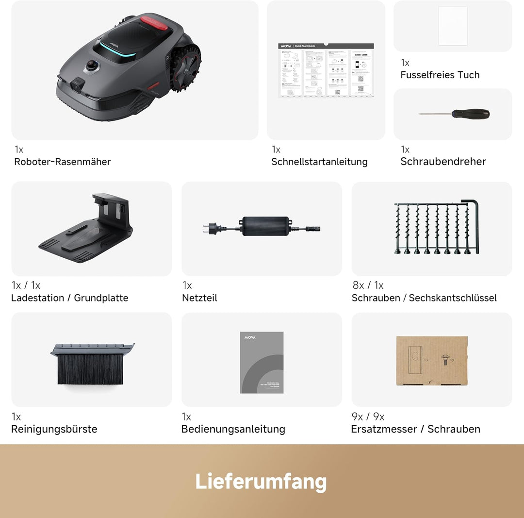 MOVA LiDAX Ultra 1600 Mähroboter ohne Begrenzungskabel mit 4G, 1600 m² LiDAX Ultra 1600 Grau, LiDAX