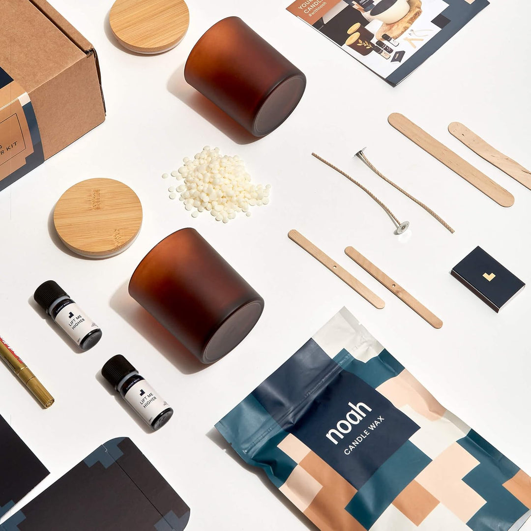 noah Kerzen Selber Machen Set – Enthält Kerzenwachs, ätherisches Öl, Docht, Geschenkbox – Stellen Si