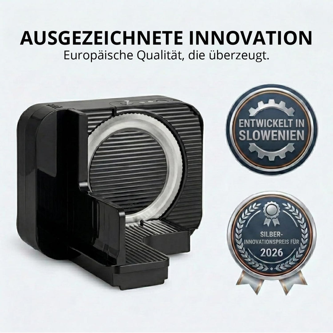 EUREL RS54 Akku-Allesschneider, Schwarz | Brotschneidemaschine klappbar, kabelloser Allesschneider m