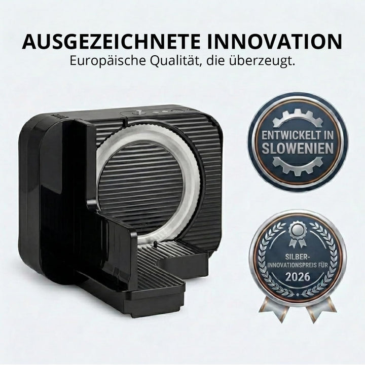 EUREL RS54 Akku-Allesschneider, Schwarz | Brotschneidemaschine klappbar, kabelloser Allesschneider m