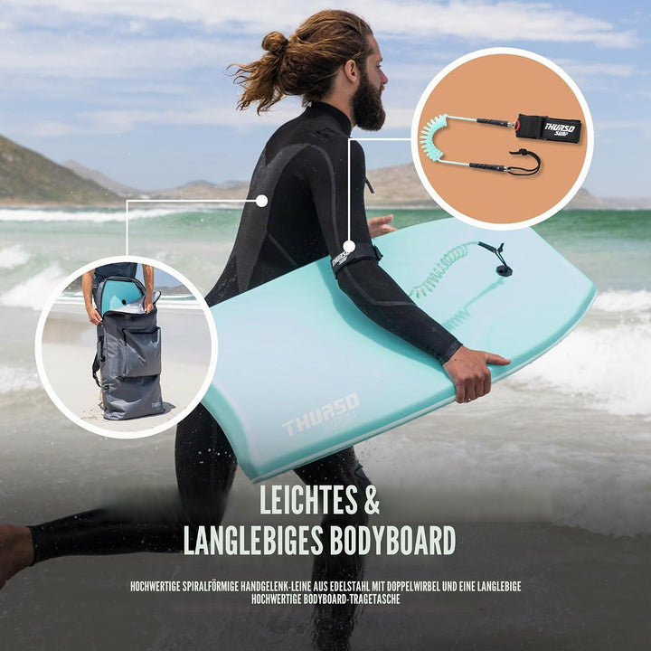 Thurso SURF 107 cm Bodyboard für Strand und Pool – Leichtes PE-Kernmaterial mit IXPE-Oberfläche, HDP
